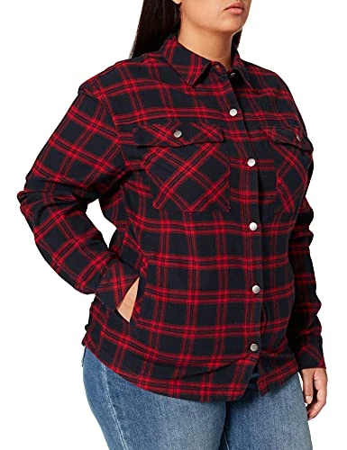 Women's Tb3627-ladies Oversized Overshirt Shirt, Midnight Navy/red, XL Große Größen Extra Tall