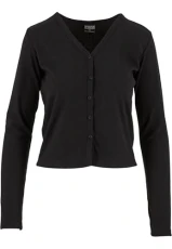 Women's Tb7001-ladies Rib Cardigan, Black, XL