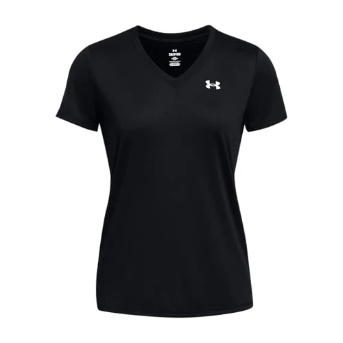 Womens Tech SSV – Solid Short-Sleeve Sports Top for Women, V-Neck Women's T-Shirt, Lightweight Sports T-Shirt Black