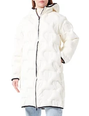 Women's Technical Fabric Thermo Quilted with Hearts. Jacket, Cream, 46 Women's Technical Fabric Thermo Quilted with Hearts. Jacket, Cream, 46