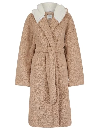 Women's 'Teddy' Chunky Fleece Hooded Dressing Gown