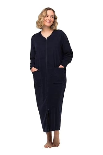 Women's Terry towelling bathrobe, midnight blue, 40-42