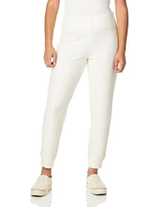 Women's Textured Jogger Pants Sweatpants, White, Medium