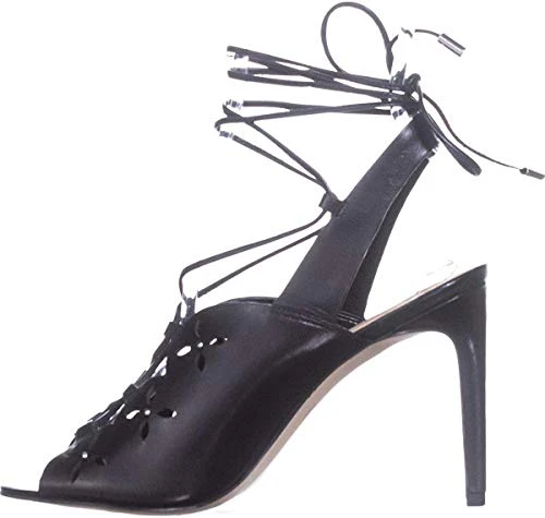 Womens Thalia Leather Peep Toe Special Occasion, Black, Size 5.0 US/3 UK US