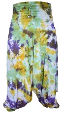 Womens Tie Dye Cotton Harem Pants Green Marble Womens Tie Dye Cotton Harem Pants Green Marble