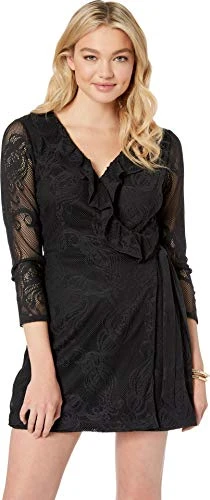 Women's Tiki Wrap Ruffle Romper - Multi - X-Small