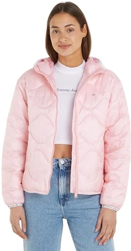 Women's TJW Quilted Tape Hood Puffer EXT DW0DW17242 Padded Jackets, Ballet Pink, XL