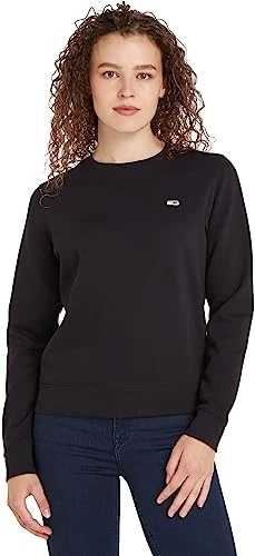 Women's Tjw Regular Fleece C Neck Sweater, Black, L