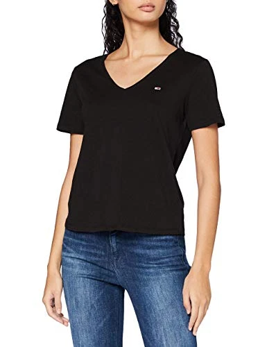 Women's TJW Slim Jersey V Neck T-Shirt Black