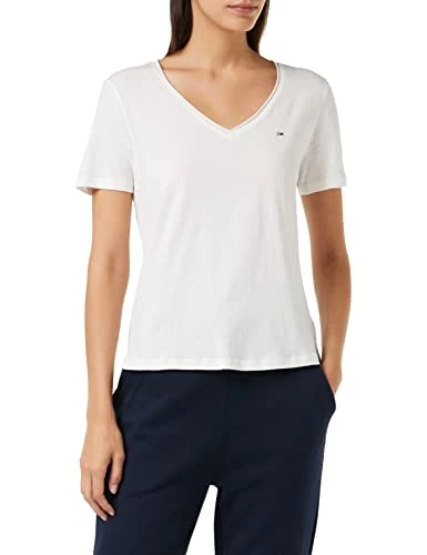 Women's Tjw Slim Jersey V Neck T-Shirt, White, XS