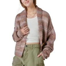 Women's Toggle Front Cardigan Sweater, Berry Conserve Multi, L