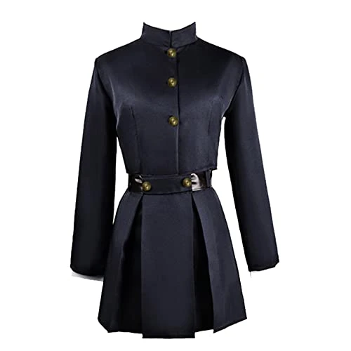 Women's Tokyo Conjurer Cosplay Costume Anime Outfit Schoolgirl Uniform JK Dress 4 Piece Full Set Black S