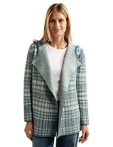 Women's TOS Check Hoody Cardigan, Deep Lake Green, XXL