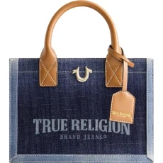 Women's Tote Bag, Medium Travel Purse Handbag with Adjustable Shoulder Strap and Horseshoe Logo, Denim Women's Tote Bag, Medium Travel Purse Handbag with Adjustable Shoulder Strap and Horseshoe Logo, Denim