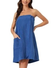 Womens Towel Wrap Robe Bathrobe Spa Towels for Shower Bath Gym Navy Blue XXL