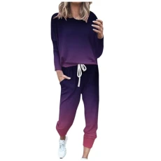Women's Tracksuit Casual Long Sleeve Sweatshirt and Long Trousers Jogging Suit 2-Piece Set Sportswear Cotton Sports Leisure Suit Fashion Colour Block Tracksuit Autumn Winter Yoga Outfit,
