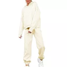 Women's Tracksuit Complete Curvy Summer Tracksuits for Women Winter Running Fitness Sportwear Solid Color Outfit with Zipper Jumpsuit Women Complete Set Casual Home Suit Set, beige, M