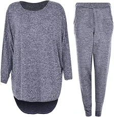 Womens Tracksuit Set Ladies High Low Top And Bottoms Casual Loungewear For Casual Work And Gym