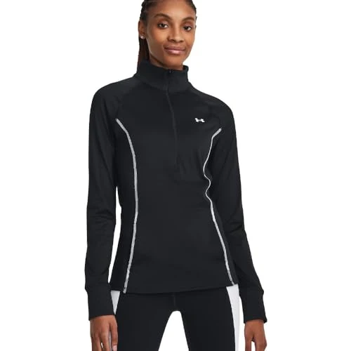 Womens Train Cold Weather Half Zip Jacket Top Black/White M