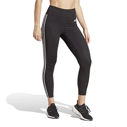 Women's Train Essentials 3-Stripes Tights, Black, S