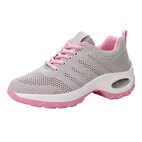 Womens Trainers Mules Shoes for Women Flat Mesh Lace Up Sneaker Comfy Anti-Slip Breathable Casual Sh