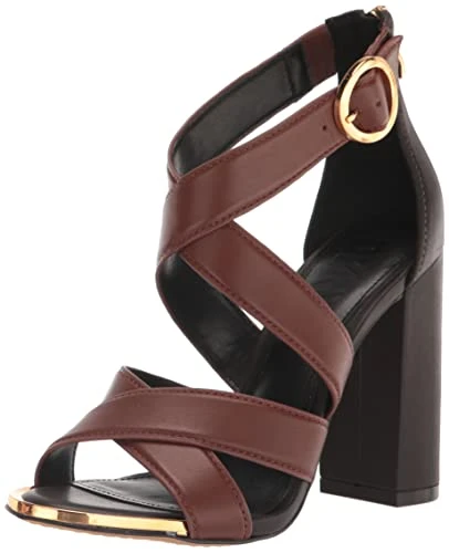 Women's Transitional Emelen-Strappy San Heeled Sandal, Saddle/Espresso, 5.5