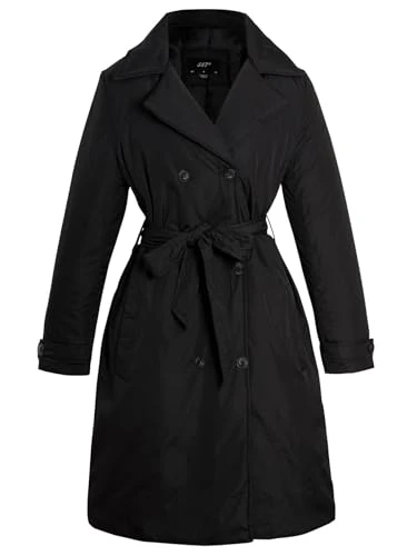 Womens Trench Coat Lightly Padded Maxi Length Jacket