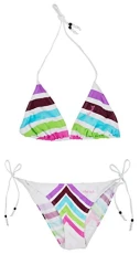 Womens Triangle Bikini Stripes 10