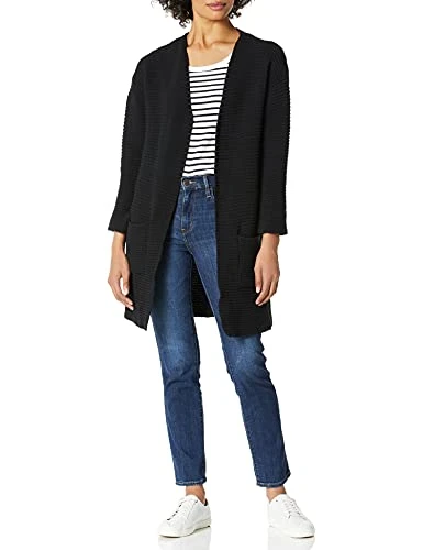 Women's Tube Yarn Cardigan Sweater, Black, Small