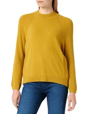 Women's TURTLENECK SWEATER M/L 1035D200M LONG SLEEVE, Dark Yellow 32W, M