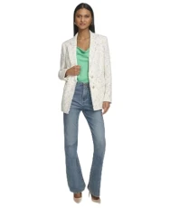 Women's Tweed Fashion Blazer, White Multi, 16 Women's Tweed Fashion Blazer, White Multi, 16