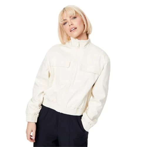 Womens Twill Bomber Jacket Stone XS