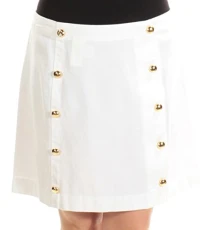 Womens Twill Embellished Mini Skirt White 12