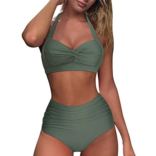 Women's Two Piece Bikinis Bohemian Push Up Bikini Set Swimsuits Swimming Costume Spaghetti Stripes Padded Swimsuit