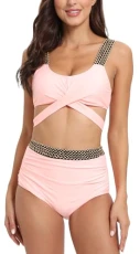 Women's Two Piece Swimsuits Criss Cross Top Bikini High Waisted Bottom Briefs Tummy Control Bathing Suits Summer Beach Bikini Set Sexy Lace Up Swimwear Women's Two Piece Swimsuits Criss Cross Top Bikini High Waisted Bottom Briefs Tummy Control Bathing Suits Summer Beach Bikini Set Sexy Lace Up Swimwear