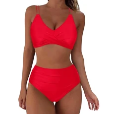 Women's Two Pieces Bikini Sets Trendy Twist Front Criss Cross Swimsuits Elegant Solid Color Crop Top Mid Waisted Bathing Suits Comfy Slim Fit Bikini Sets Women's Two Pieces Bikini Sets Trendy Twist Front Criss Cross Swimsuits Elegant Solid Color Crop Top Mid Waisted Bathing Suits Comfy Slim Fit Bikini Sets