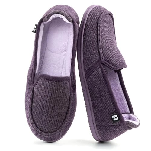 Women's Two-Tone Hoodback Slipper with Removable Insole, Size 5 UK Women, Eggplant