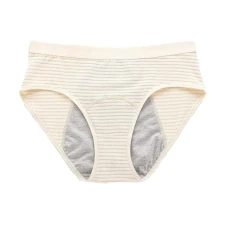 Women's Underpants Abundant Flow, Elastic Sporty Briefs for Menstrual Cycle Women Soft Bikini Basic Underwear Invisible Washable Menstrual Briefs Girl, yellow, L
