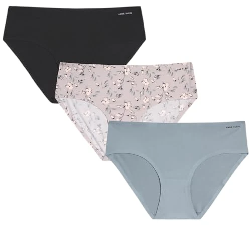 Women's Underwear - 3 Pack Seamless Hipster Briefs (Size: Small-XL), Ashes of Roses/Quarry/Black, S