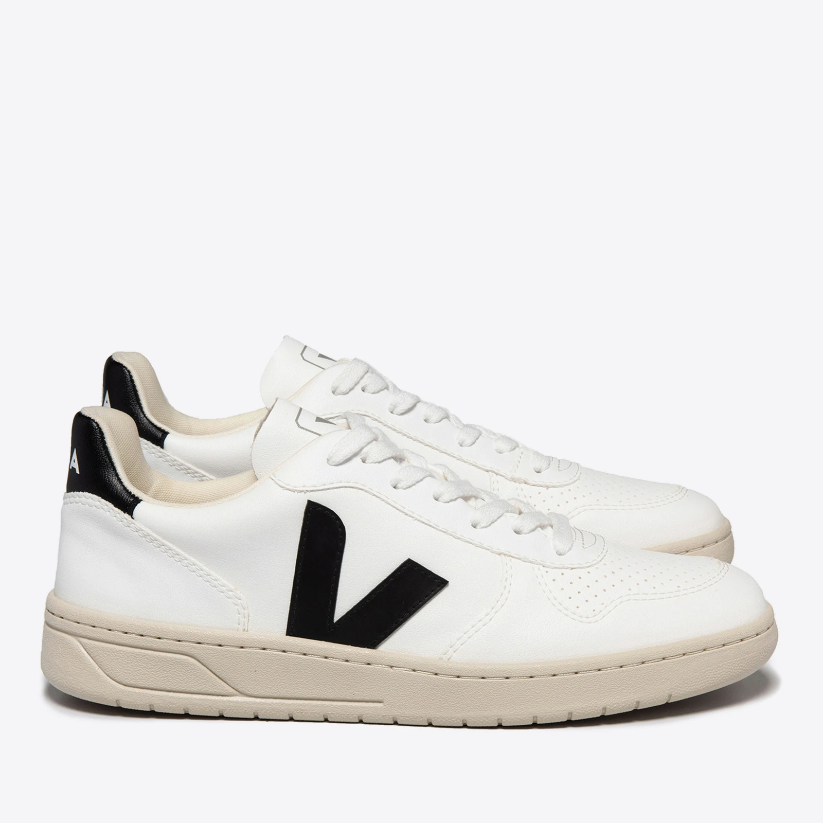 Womens V Vegan Cotton-Canvas Trainers - White