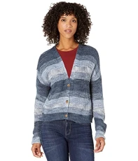 Women's V Neck Ombre Cardigan, IndiaIGO Cream Marl, MD (US 8-10)