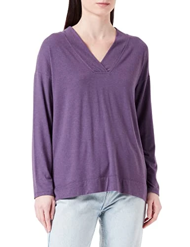 Women's V-Neck Scarf Jersey M/L 3COL3M02P Long Sleeve T-Shirt, Purple 90U, XS