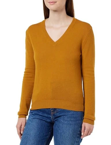 Women's V Neck Sweater M/L 1002d4488, Tobacco 072, S