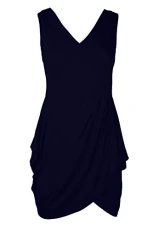 Womens V Neck Tunic Tulip Party Mini Dress Navy Plus Size (UK 24/26) Womens V Neck Tunic Tulip Party Mini Dress Navy Plus Size (UK 24/26)