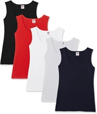 Women's Valueweight Athletic Vests (Pack fo 5), Mulicoloured, 12 (Manufacturer Size:Medium) Women's Valueweight Athletic Vests (Pack fo 5), Mulicoloured, 12 (Manufacturer Size:Medium)