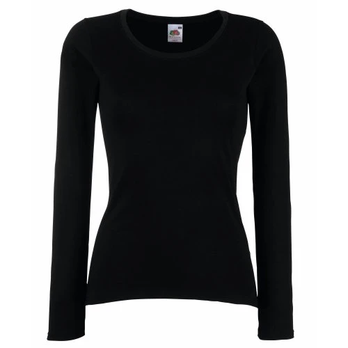 Women's Valueweight Long Sleeve T-Shirt, Black, 10 (Manufacturer Size:Small)