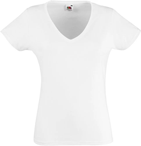 Women's Valueweight V-Neck T Lady-Fit T-Shirt, White (White 000), M