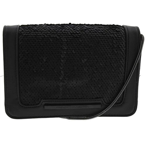 Womens Vanessa Sequined Shoulder Handbag Black Small