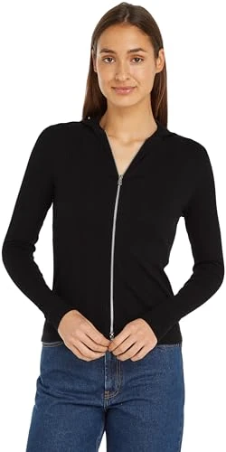 Women's Variegated Rib Zipped Cardigan J20J223550 Other Tops, Ck Black, XL