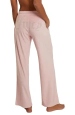 Women's Velvet Fleece Lounge Pajama Pant with Rhinestones, Lola Pink, XL
